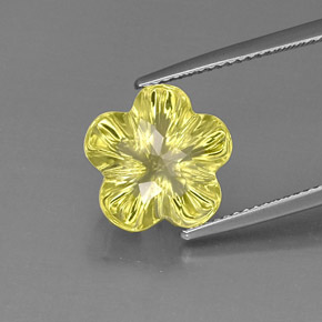 6.69克拉天然黄色石英，花形切工，12.2×12毫米，透明