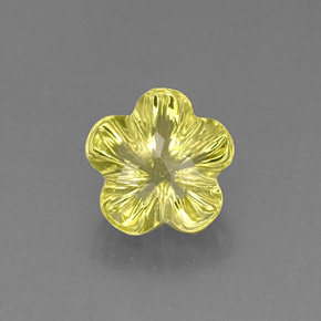 6.69克拉天然黄色石英，花形切工，12.2×12毫米，透明