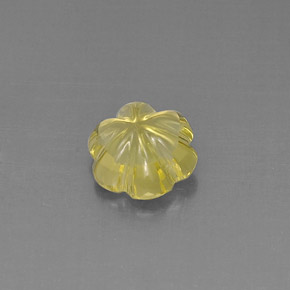 3.40克拉天然黄色石英，花形切工，10.4×9.7毫米，透明