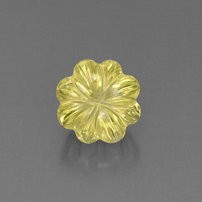 6.10克拉天然黄色石英，花形切工，11.6×11.5毫米，透明