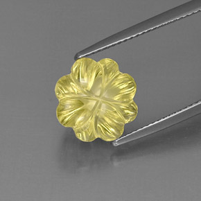 6.10克拉天然黄色石英，花形切工，11.6×11.5毫米，透明