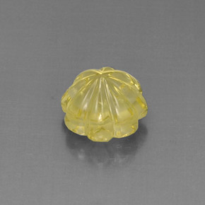 6.10克拉天然黄色石英，花形切工，11.6×11.5毫米，透明