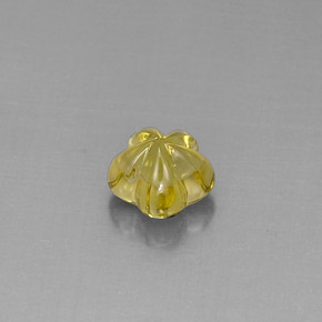 2.52克拉天然黄色石英，花形切工，8.5×8.4毫米，透明