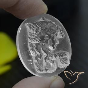 33.79克拉天然石英，椭圆形，透明