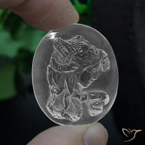 34.86ct 天然 清晰的白色 石英, 椭圆形, 透明