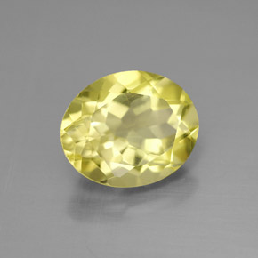 3.55克拉天然黄色石英，椭圆形切割，11.1×9.2毫米，VVS