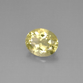 3.29克拉天然黄色石英，椭圆形切割，10.9×9.1毫米，VVS
