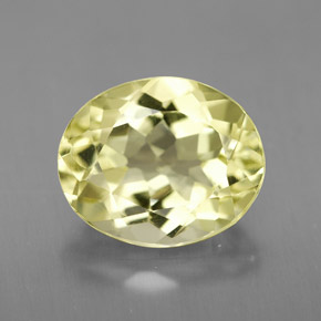 3.38克拉天然黄色石英，椭圆形切割，11.1×9.1毫米，VVS