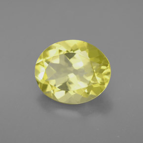 3.34克拉天然黄色石英，椭圆形切割，11×9.1毫米，VVS