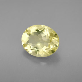 2.96克拉天然黄色石英，椭圆形切割，10.8×8.9毫米，VVS