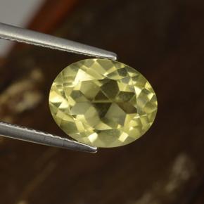 3.63克拉天然黄色石英，椭圆形切割，11.2×9.1毫米，VVS