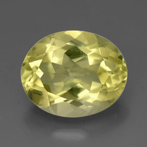 3.29克拉天然黄色石英，椭圆形切割，10.8×8.9毫米，VVS