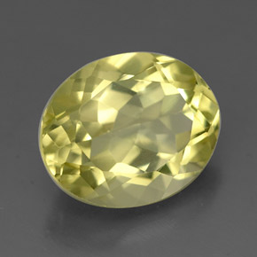 3.29克拉天然黄色石英，椭圆形切割，10.8×8.9毫米，VVS