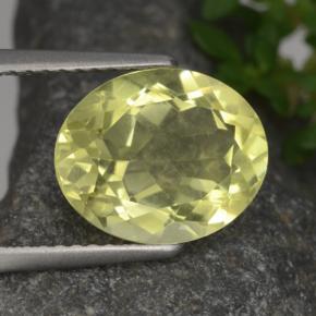3.21克拉天然黄色石英，椭圆形切割，11.1×9毫米，VVS-VS