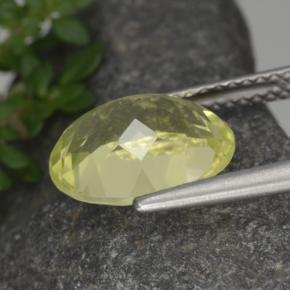 3.21克拉天然黄色石英，椭圆形切割，11.1×9毫米，VVS-VS