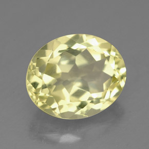 3.32克拉天然黄色石英，椭圆形切割，10.9×9毫米，VVS