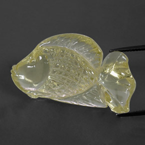 39.76克拉天然黄色石英，透明，35.6×20.2毫米，透明/半透明