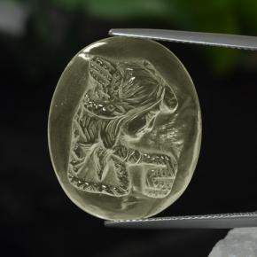 19.40克拉天然黄色石英，椭圆形切割，24.3×20.2毫米，透明