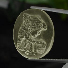 19.40克拉天然黄色石英，椭圆形切割，24.3×20.2毫米，透明