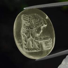 19.40克拉天然黄色石英，椭圆形切割，24.3×20.2毫米，透明