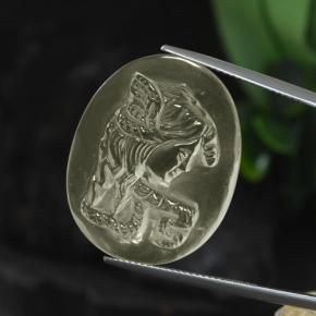 25.27克拉天然黄色石英，椭圆形切割，27.7×22.1毫米，透明