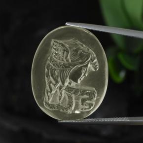 25.27克拉天然黄色石英，椭圆形切割，27.7×22.1毫米，透明