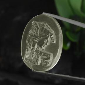 25.27克拉天然黄色石英，椭圆形切割，27.7×22.1毫米，透明
