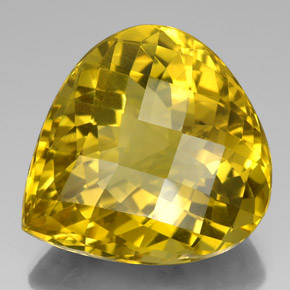 125.20克拉天然黄色石英，梨形，36.6×34.2毫米，VVS