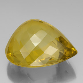 125.20克拉天然黄色石英，梨形，36.6×34.2毫米，VVS