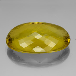 128.95克拉天然黄色石英，椭圆形切割，42.7×27.6毫米，VVS