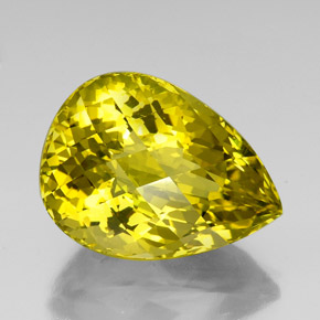 39.58克拉天然黄色石英，梨形，26×19.3毫米，VVS