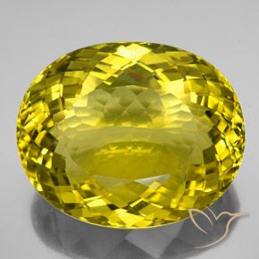 122.85ct 天然 中深黄色 石英, 椭圆形, VVS