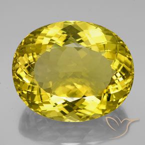 152.35ct 天然 丰富的黄色 石英, 椭圆形, VVS