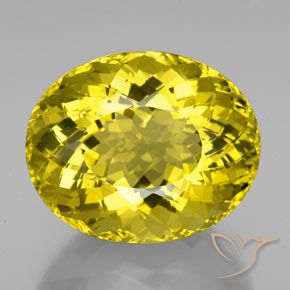 94.11ct 天然 中深黄色 石英, 椭圆形, VVS
