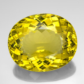 132.25克拉天然黄色石英，椭圆形切割，37.8×31.5毫米，VVS