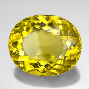 132.25克拉天然黄色石英，椭圆形切割，37.8×31.5毫米，VVS