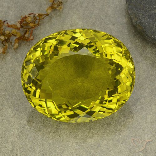 145.85ct 天然 中黄色 石英, 椭圆形, VVS