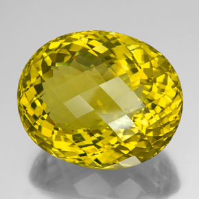 142.90克拉天然黄色石英，椭圆形切割，36.7×30.3毫米，IF
