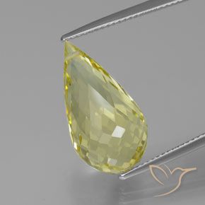 13.13ct 天然 淡黄色 石英, 泪滴形, VVS