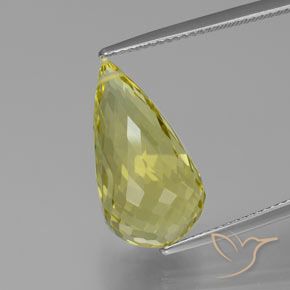12.58ct 天然 淡黄色 石英, 泪滴形, VVS