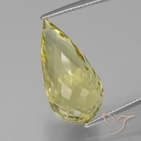 17.36ct 天然 淡黄色 石英, 泪滴形, VVS-VS
