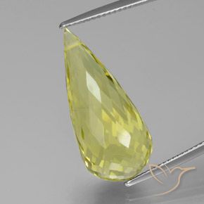 17.36ct 天然 淡黄色 石英, 泪滴形, VS