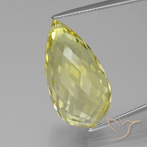 34.21ct 天然 淡菠萝黄 石英, 泪滴形, VVS