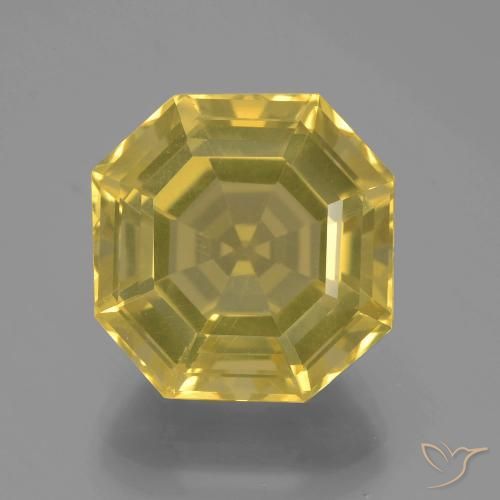 13.50ct 天然 淡黄色 石英, 祖母绿式切割, VVS-VS