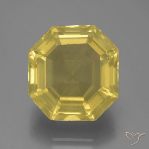 13.51ct 天然 淡黄色 石英, 祖母绿式切割, VVS-VS
