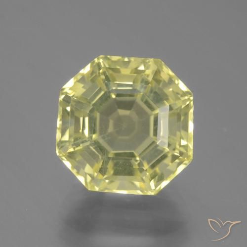 4.42ct 天然 中黄色 石英, 祖母绿式切割, VVS-VS