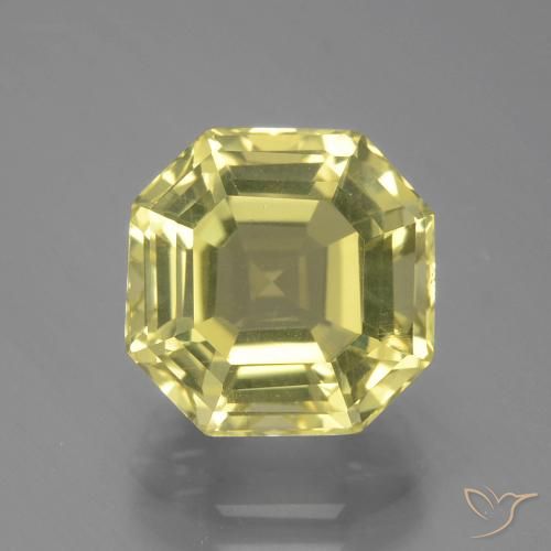 4.93ct 天然 淡黄色 石英, 祖母绿式切割, VVS-VS