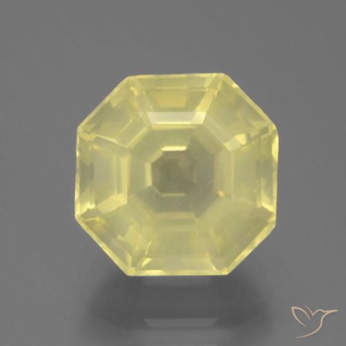 4.90ct 天然 淡黄色 石英, 祖母绿式切割, VS