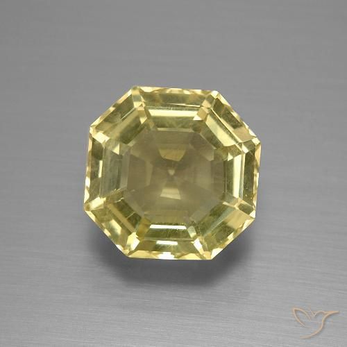 5.02ct 天然 淡黄色 石英, 祖母绿式切割, VS