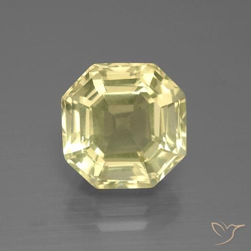 5.27ct 天然 淡黄色 石英, 祖母绿式切割, VVS-VS